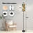 PeeNoke 68.5" Standing Floor Lamp Rustic Green White Weathered Wood Dimmable Metal Pole Lamp with Linen Lampshade LED Bulb Included