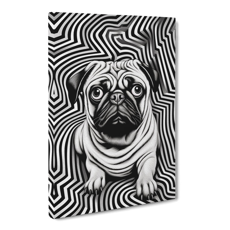 Pug Op - Wrapped Canvas, 50cm H x 35cm W x 3cm D