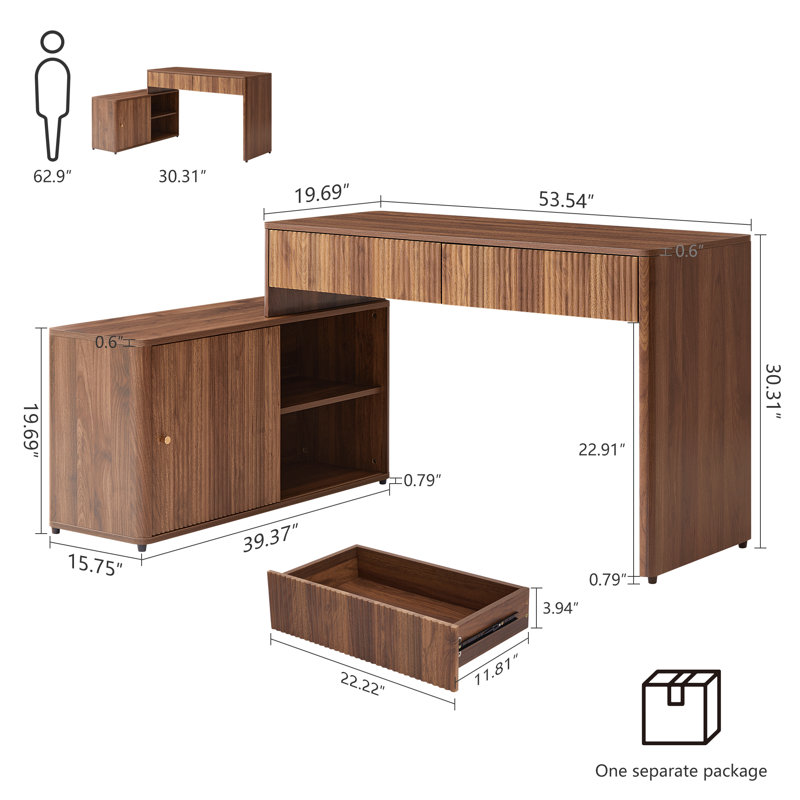 Bureau de direction en L Larose, Brun