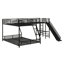 Lit superposé en L avec lit mezzanine, bureau intégré et glissade