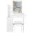 29.2" Small Size Left Bedside Cabinet Vanity Table With Cushioned Stool,2 AC Outlets And 2 USB Ports Power Station,Hair Dryer Bracket,Brightness Adjustment-1084814365