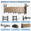 Support à bois de chauffage 6 pi, support à bûches en acier au carbone robuste avec sac de transport portatif, support de rangement extérieur en bois