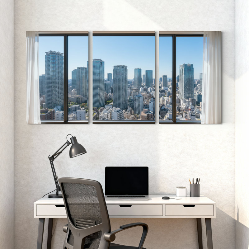 «Scenic & Cityscapes», ensemble de 3 impressions sur toile, H 24 po x l 48 po