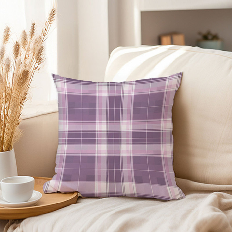 Purple Plaid Pattern IX Modern, 20"H x 20"W