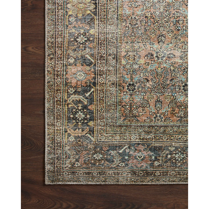 Adrian Terracotta and Multi-Color Stain-Resistant Polyester Rug