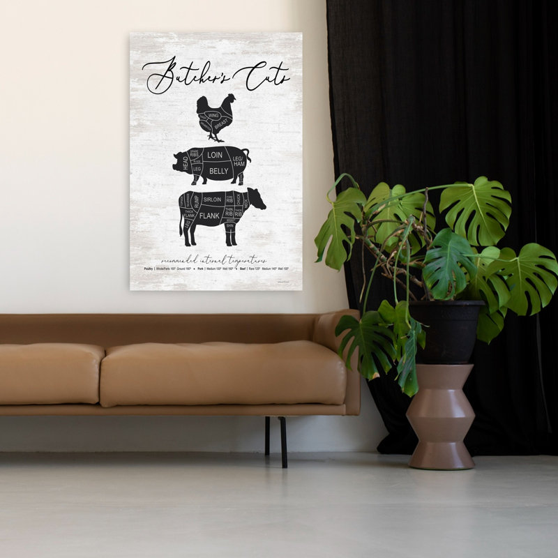 Butcher's Cuts Contemporary Cow Art, 48" H x 32" W