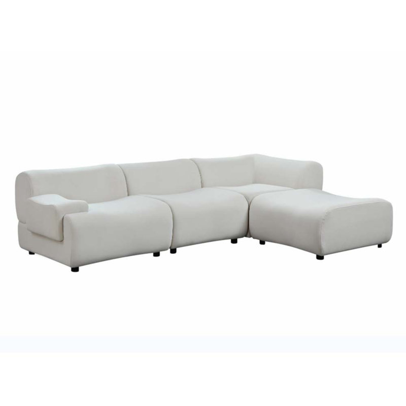 Canapé modulaire Ronique, Tissu blanc