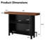 2-Tier 63'' Home Bar Table With Footrest Fluted Design Mini Coffee Bar Cabinet Kitchen Pub Bistro Dining Room-1796152462