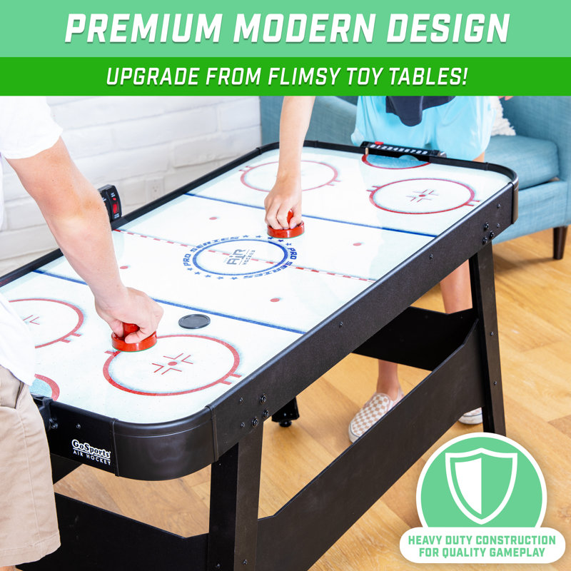 GoSports 54 Inch Black Wood Air Hockey Arcade Table