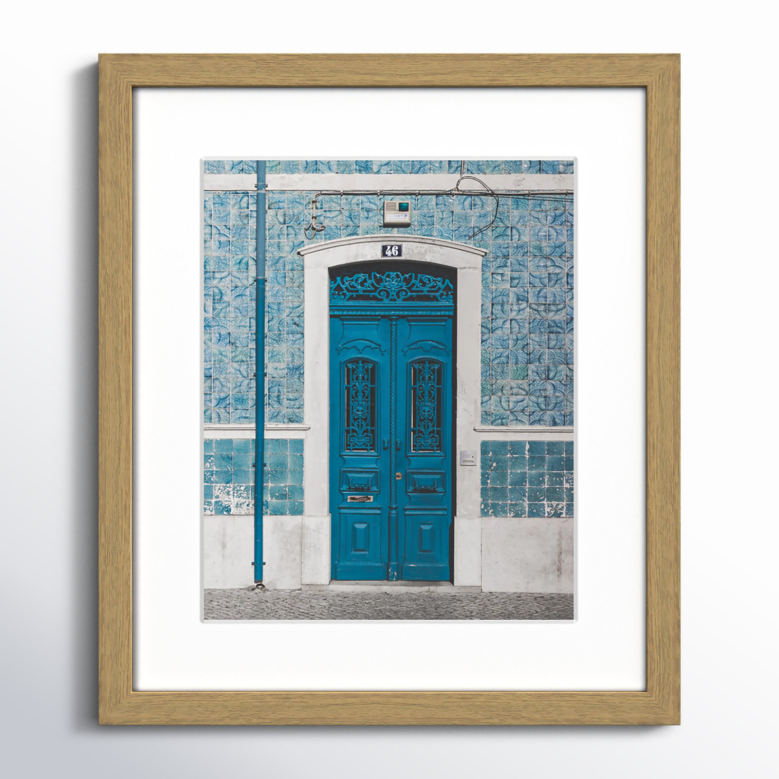 Blue Door Of Caldas De Rainha, Portugual by Catarina Carvalho, 15" H x 13" W x 0.75" D, Natural