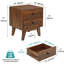 Table de chevet 2 tiroirs Acacia Cowden-492449310