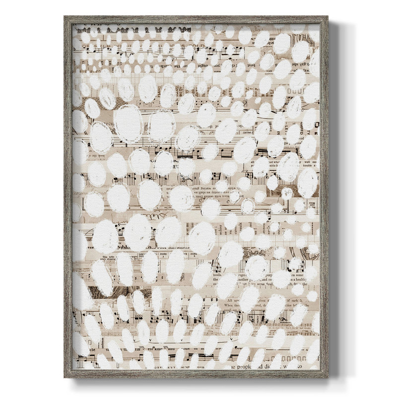 Reproduction encadrée de motif rétro II - bois massif, H 21 po x l 17 po