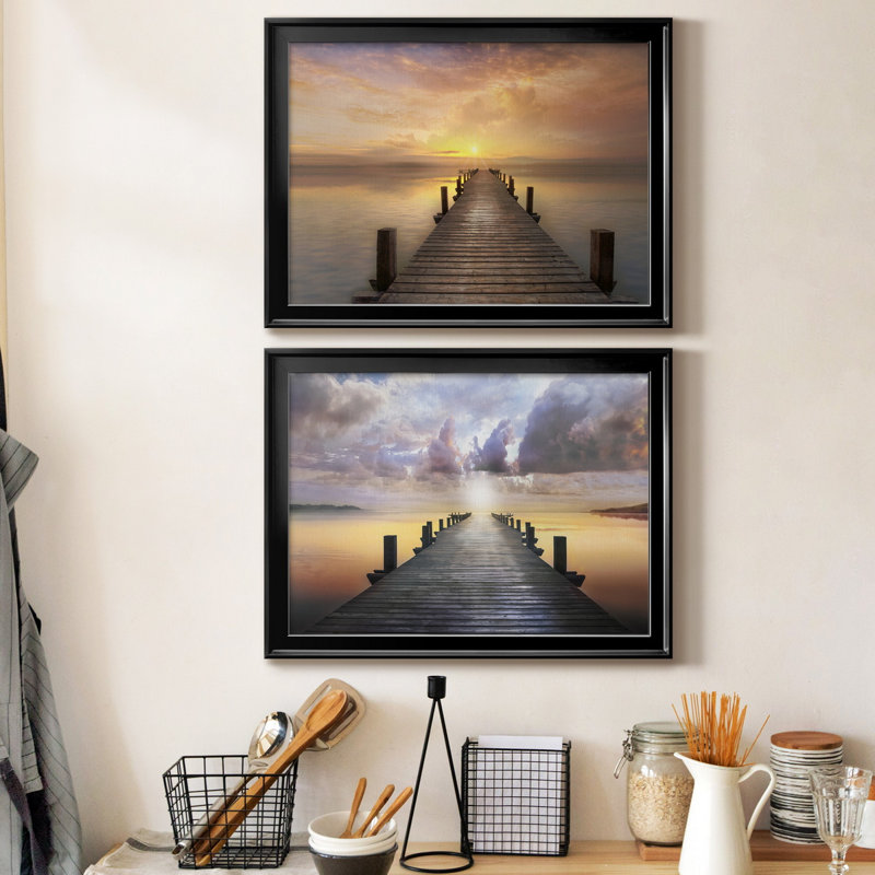 Comfort Bay - ensemble de 2 reproductions de cadres photo, Noir, H 24,5 po x l 37 po x P 1 po