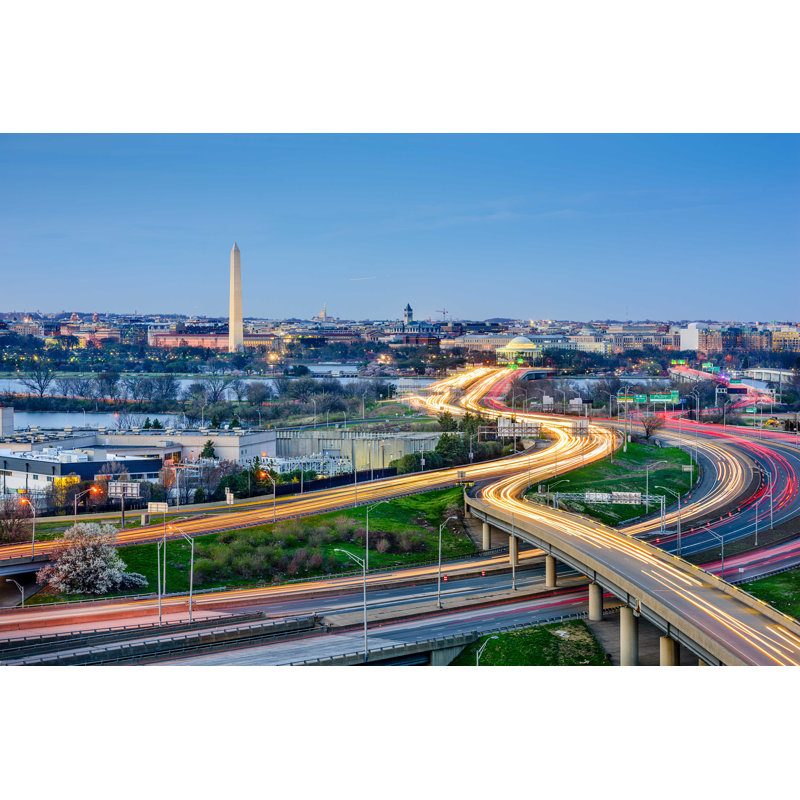 Washington DC Skyline - Photographie sur toile tendue, L 12 po x H 8 po