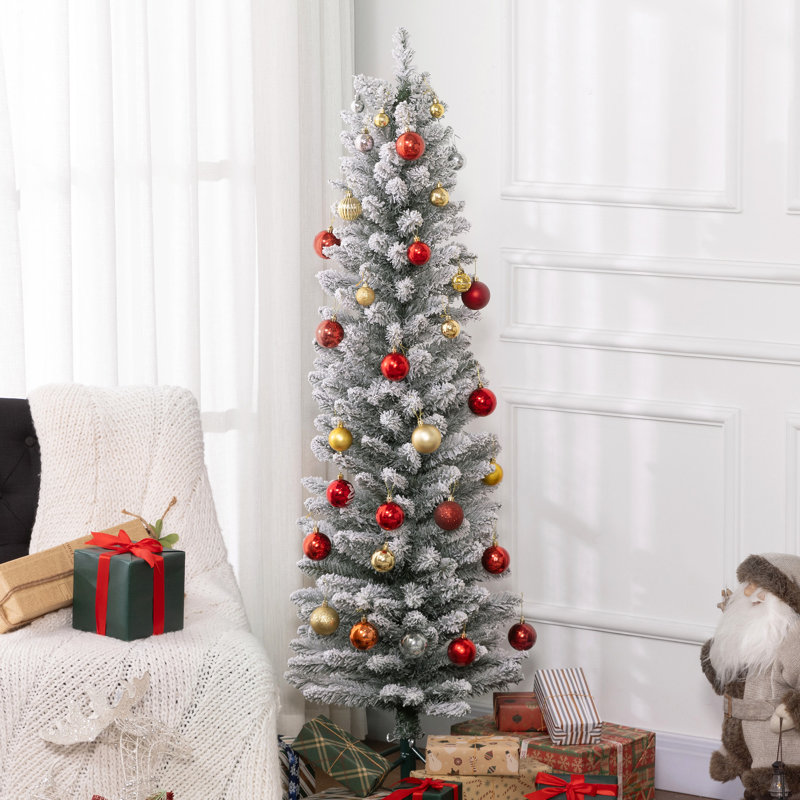 Arbre de Noël enneigé 59,1 po - branches réalistes et ignifuges de 5 pi