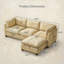 Canapé modulaire 96,5 po pour salon, canapé rembourré en chenille douce, canapé 3 places avec repose-pieds-1074925824