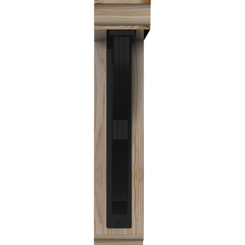 Support de fer triple Bradford, H 19 po x P 16 po, Sapin de Douglas de l 3 1/2 po x T 2 po (lisse)