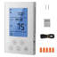Thermostat programmable 7 jours, thermostats domestiques pour câble de chauffage par le sol radiant, pompe à chaleur, GFCI intégré et capteur sensible, écran DEL avec rétroéclairage, écoénergétique, blanc