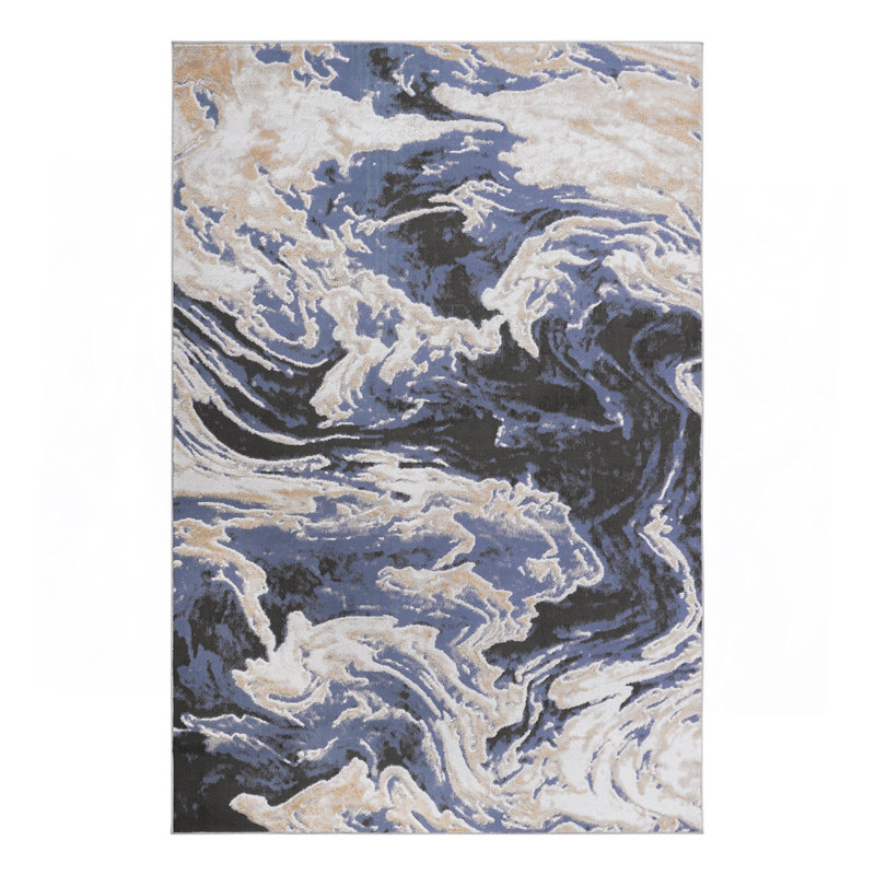 8X10 L.Blue /Abstract Non-Shedding Living Room Bedroom Dining Home Office Stylish And Stain Resistant Area Rug