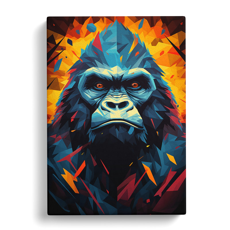 Gorilla Geometric - Wrapped Canvas, 76cm H x 50cm W x 3cm D