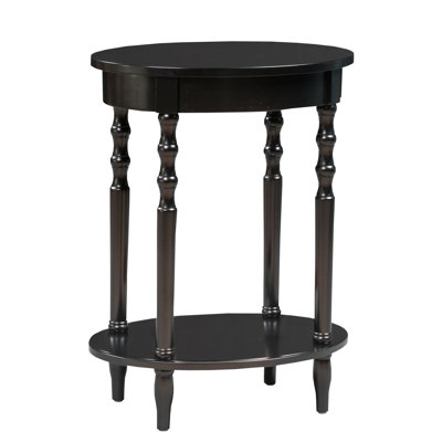 Moravian Oval End Table with Shelf