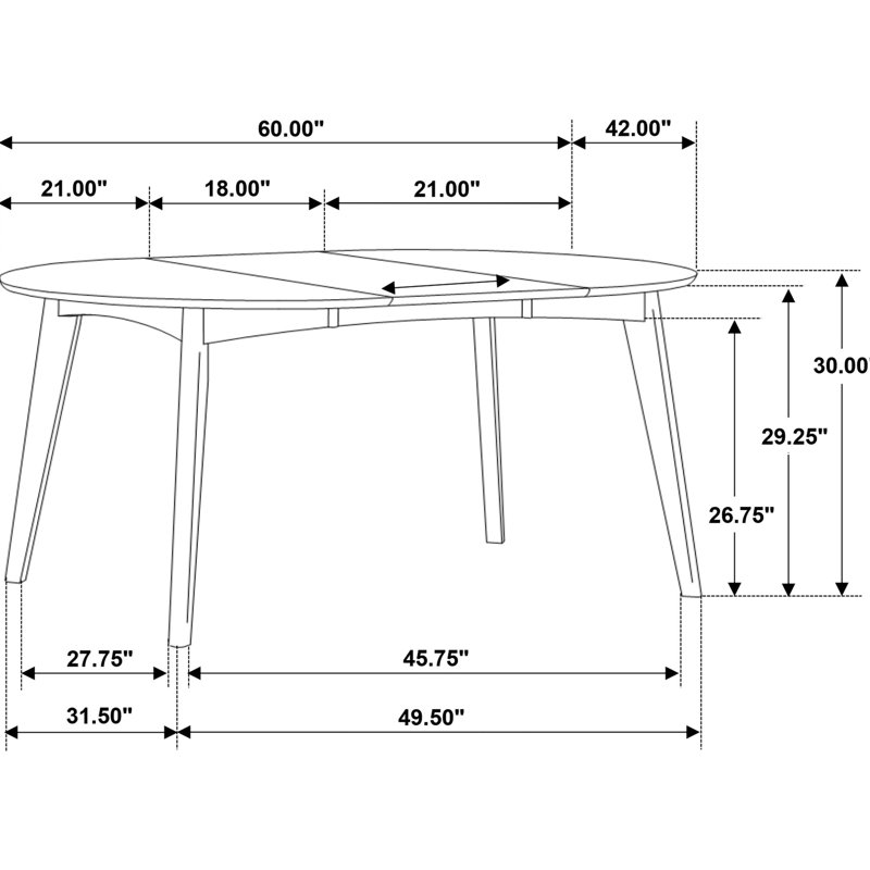 Table de salle à manger ovale en noyer foncé, 30 pouces de hauteur, 42 pouces de large, amovible pour sièges flexibles, noyer au fini grain de bois naturel, feuille, arrangement de sièges, style classique