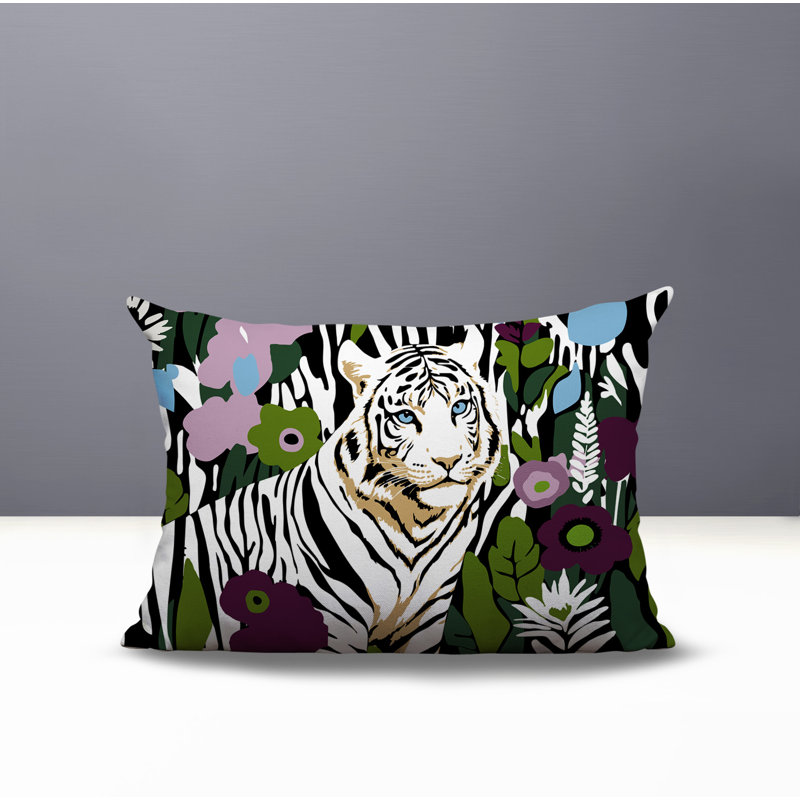 Oreiller rectangulaire réversible intérieur / extérieur Wilo Tiger, Mauve, H 25 po x l 18 po