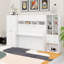 Lit escamotable double, lit escamotable en bois avec placard, tiroirs et tablettes
