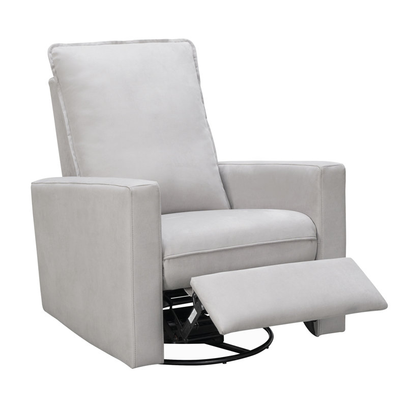 Upholstered Power Recliner, Light Gray