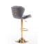 Deux tabourets de bar en gris, repose-pieds et base, hauteur pivotante réglable par levage mécanique, velours + pied doré de 2 tabourets, levage pour modification, caractéristique-671877529