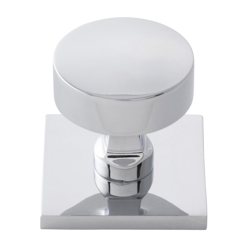 Parkview Brass Knob Backplate, Chrome