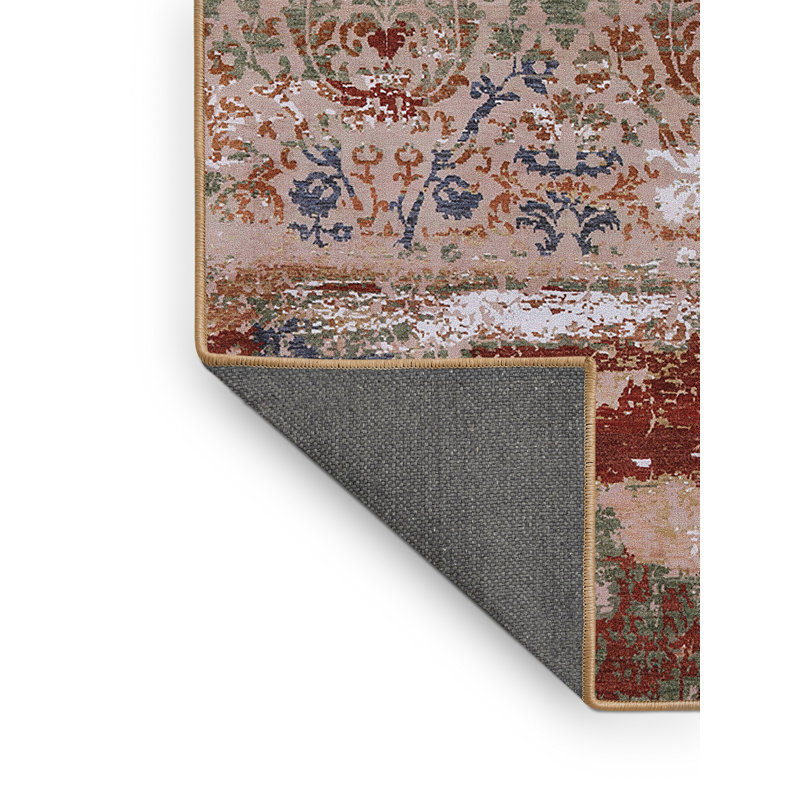 Tapis abstrait rouge / brun, Rectangle 3 pi x 5 pi