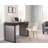 Upholstered Desk In Black Steel, Black Wood And Silver Velvet