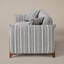 Canapé 93 po en chenille rayé de style moderne Mid-Century avec 2 coussins et pieds en bois
