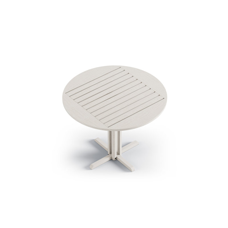 Round Ash Outdoor Bistro Table , 90cm cm W 90cm cm D, White