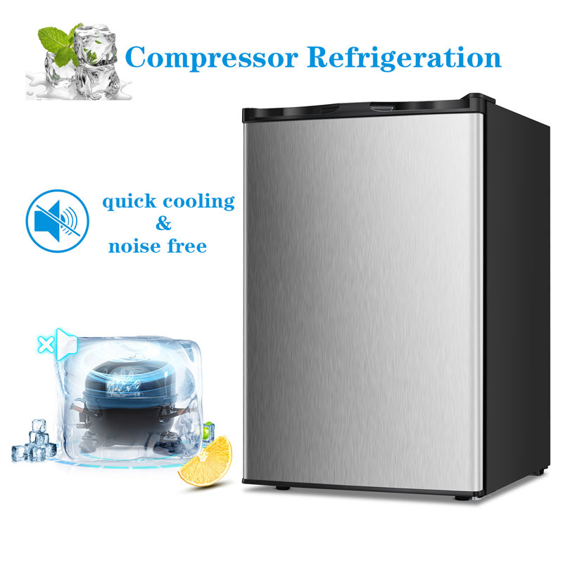 3 Cubic Feet Undercounter Upright Freezer with Adjustable Temperature Controls, Silver