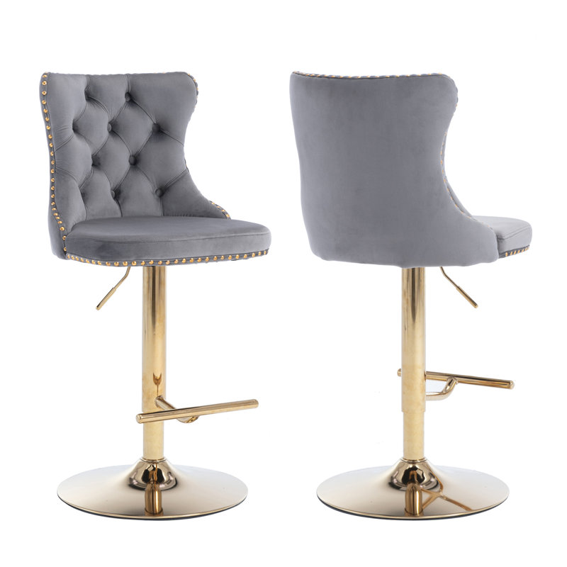 Tabouret à hauteur réglable Javarius, Gris