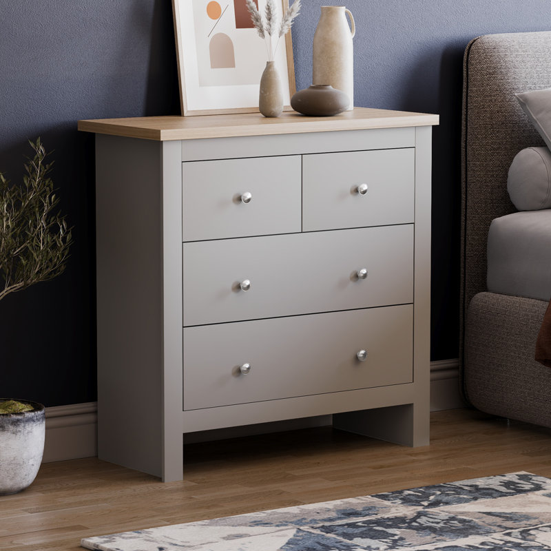 Morley 79cm W 4 - Drawer Chest of Drawers, Grey