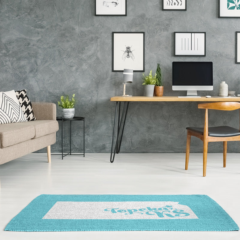 Tapis bleu topeka kansas, Rectangle 5 pi x 7 pi, Oui