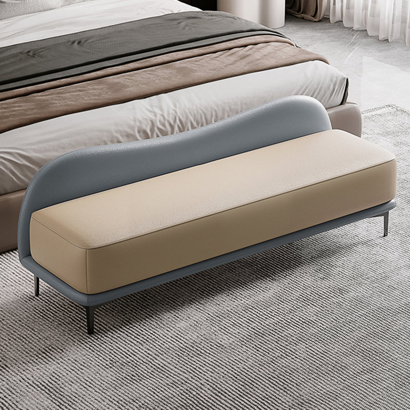 Banc avec revêtement, Beige ; bleu clair