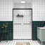 Porte de douche double coulissante avec poignée en acier inoxydable, angle de blocage, étanchéité à l'eau 44 largeur réglable de 48 po et verre trempé, système de sourdine