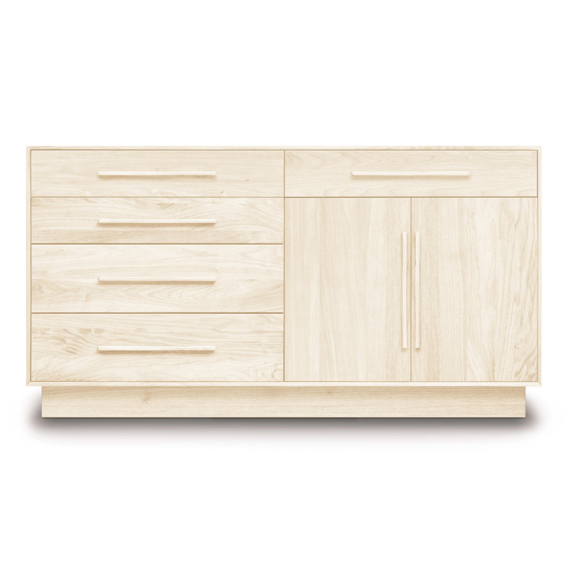 Moduluxe 5 - Drawer Solid Wood Dresser, Natural Cherry, Left