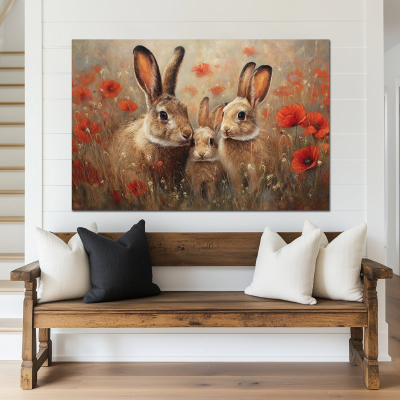 Art mural de lapin de Pâques GUTTATY, décoration murale de photos de lapin de Pâques au printemps, décorations murales de fleurs de lapin et de printemps, impressions de Pâques pour le salon, la chambre à coucher, la chambre d'enfant, la chambre de bébé prête à être suspendue 20 po x 30 po