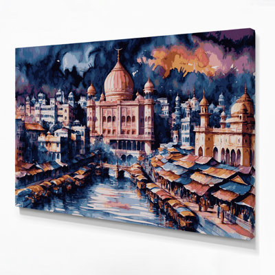 Cities Dhaka Bangladesh Purple Canvas Wall Art