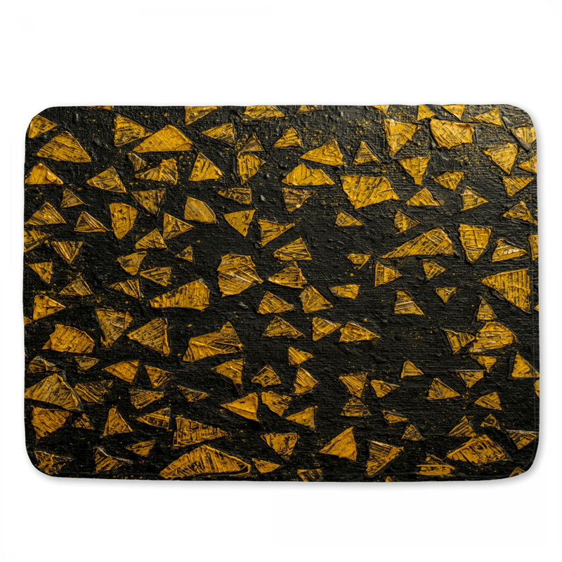 Tapis de bain jaune, L 34 po x L 21 po