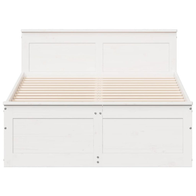 Kincannon Solid Wood Storage Bed, White, Double (4'6)