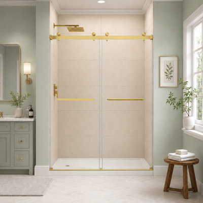 58" - 60" W x 76" H Double Sliding Frameless Shower Door