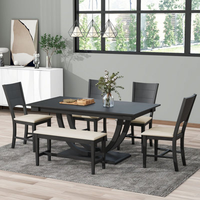 Kreshnik 6 - Person Trestle Dining Set