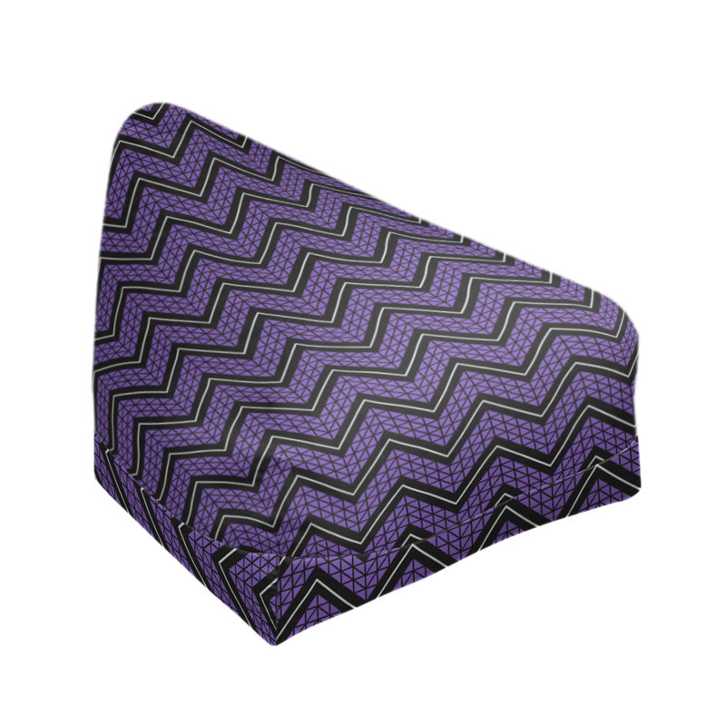 Housse de sac à billes à chevrons à la main classic, Bourre en polyester, H 38 po x L 42 po x P 29 po, Mauve / blanc
