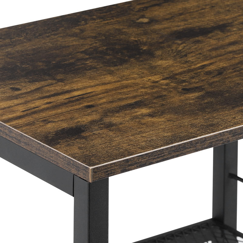 Table de chevet noire moderne - rétro et robuste, rangement spacieux, conception roulante, installation facile, Noir